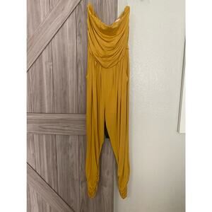 NWT Mustard color romper strapless